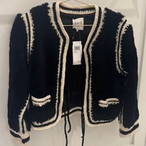 Sea Women's Elegant Black and Cream Teddy Jacket Harper
